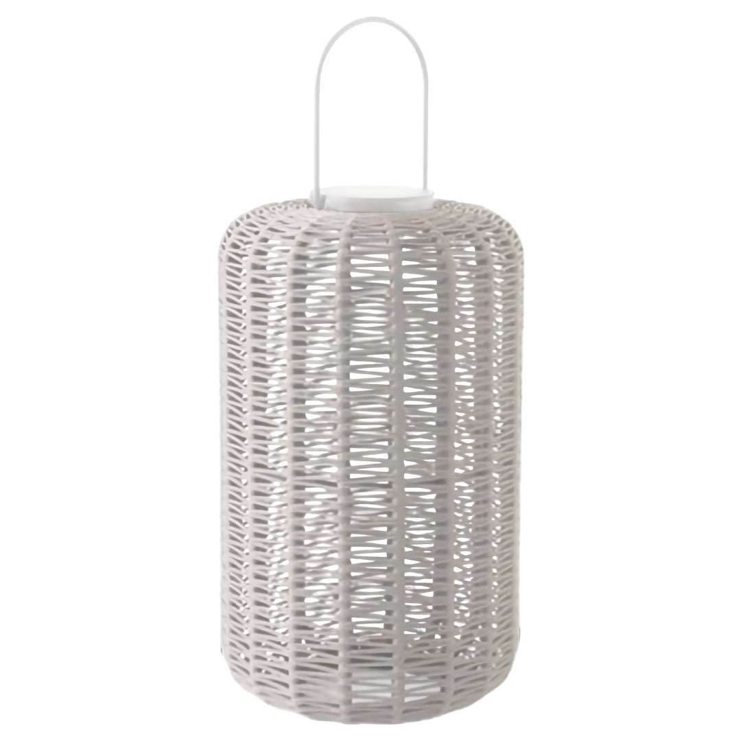Woven Outdoor LED Lantern in Stainless Steel, Modern Minimalist Garden Light