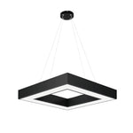 Modern Black Multi-Diamond LED Chandelier with Adjustable Hanging Chain