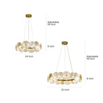 Silver Iron and Clear Glass Chandelier, Large Modern Pendant Light