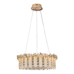 French Minimalist Crystal Chandelier in Champagne Gold Finish