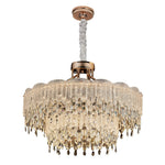French Crystal Glass Fringe Chandelier | Luxury LED Ceiling Light