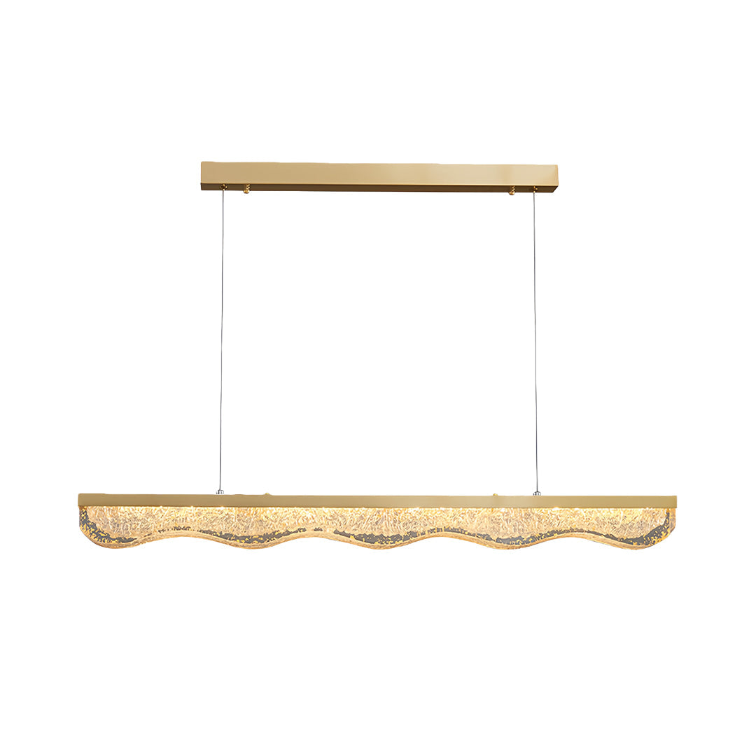 Aurelia Linear Gold Pendant Light with Crystal Resin Shade