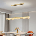 Aurelia Linear Gold Pendant Light with Crystal Resin Shade