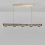Aurelia Linear Gold Pendant Light with Crystal Resin Shade