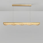 Aurelia Linear Gold Pendant Light with Crystal Resin Shade