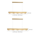 Aurelia Linear Gold Pendant Light with Crystal Resin Shade