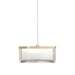 Modern Minimalist Gold Metal Pendant Light with Crystal Accent
