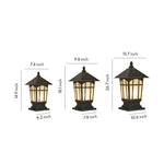 European Outdoor Pillar Light in Chestnut Aluminum with Clear Glass