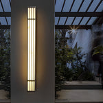 Modern Outdoor Wall Sconce with Marble Shade in Stainless Steel