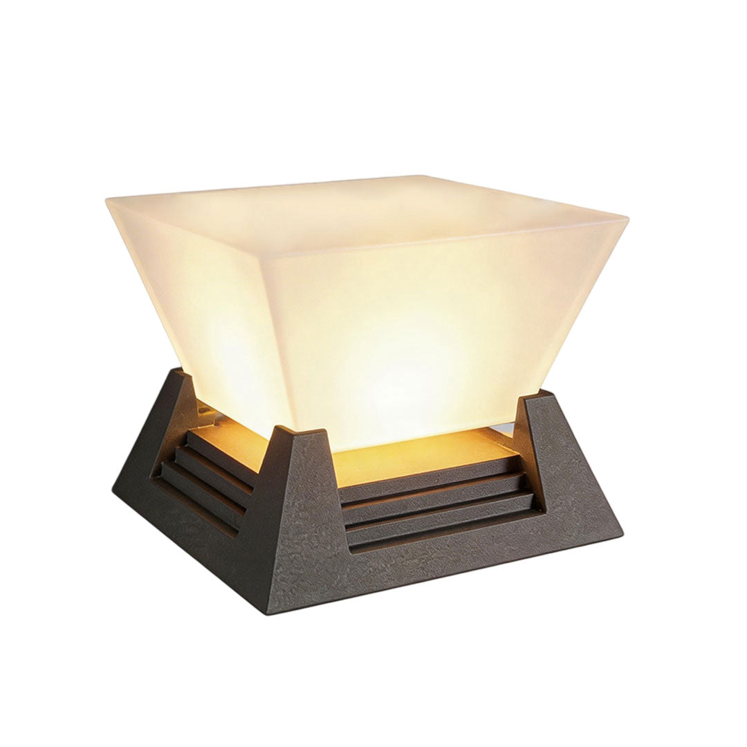 Modern Outdoor Pillar Light in Black Stainless Steel with Warm White LED