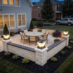 Modern Outdoor Pillar Light in Black Stainless Steel with Warm White LED