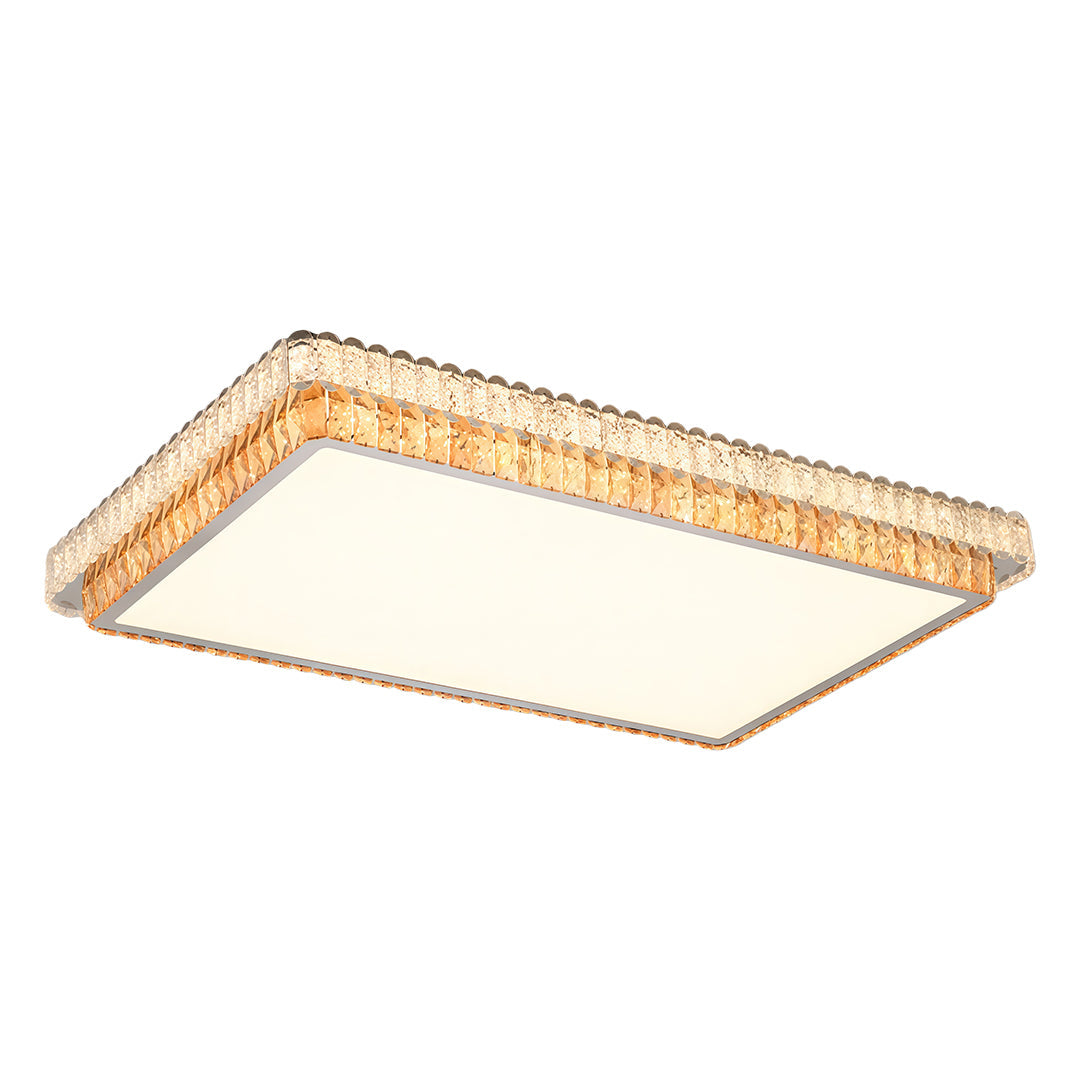 Lumina Crystal Flush Mount Ceiling Light in Chrome | Modern Minimalist LED