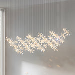 Italian Rock Crystal Chandelier with Flower-Shaped Crystal Shades
