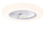 Modern Flush Mount Bladeless Enclosed Ceiling Fan With Round Bright Led Lighting And Remote