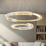 Modern Gold Crystal Ring Chandelier with LED Dimmable Lighting
