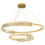 Modern Gold Crystal Ring Chandelier with LED Dimmable Lighting