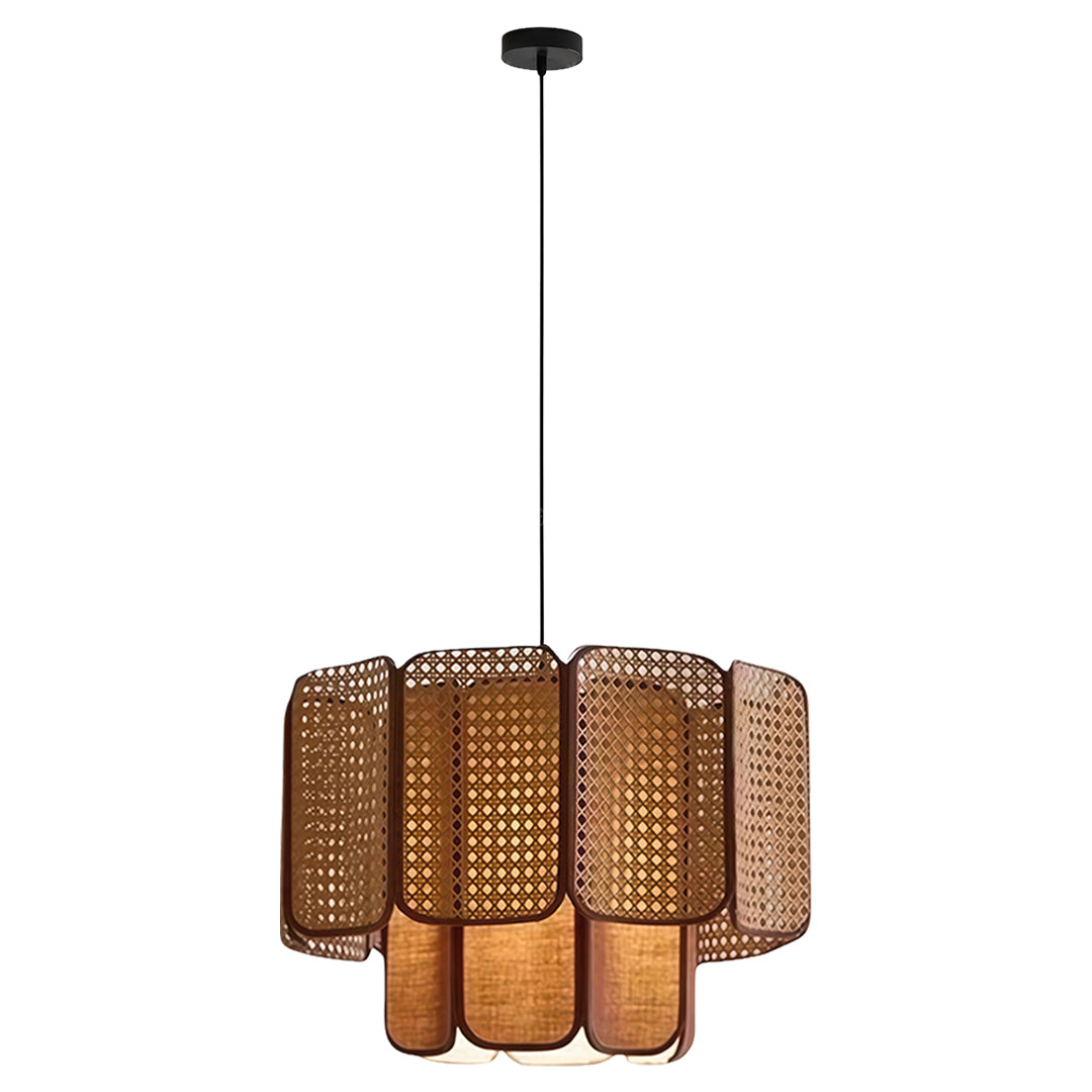 Handwoven Rattan Pendant Light with Wabi-Sabi Aesthetic