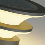 Modern Round Outdoor Pillar Lights in Black Stainless Steel