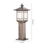 Solid Copper LED Bollard Landscape Light with Glass Shade, IP55 Waterproof for Garden Paths
