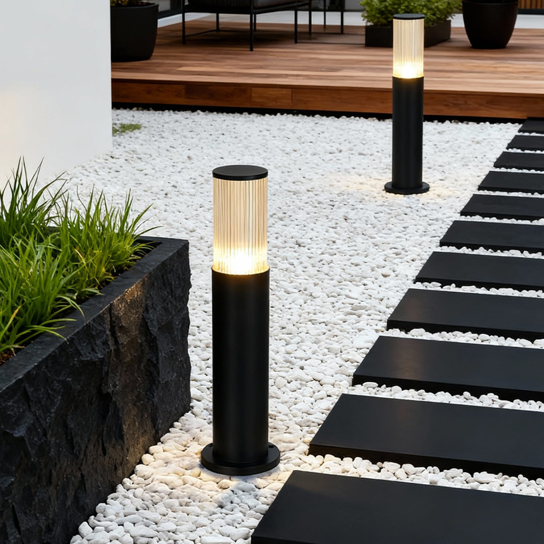 Modern Outdoor Bollard Path Light with Warm LED Illumination