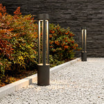 Modern Black LED Bollard Path Lights for Landscape and Walkway Illumination