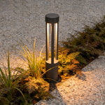 Modern Black LED Bollard Path Lights for Landscape and Walkway Illumination