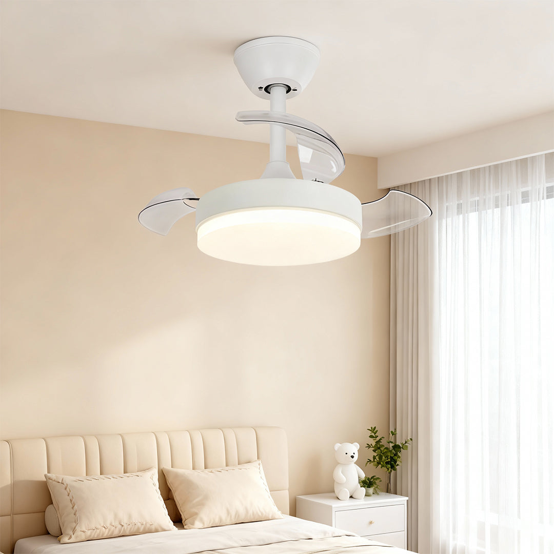 Aura Minimalist LED Ceiling Fan with Dimmable Light and Silent Motor