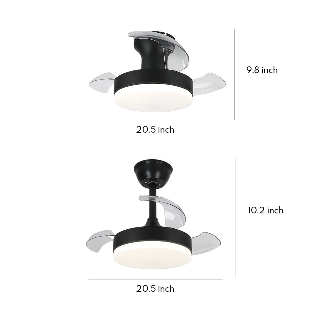 Aura Minimalist LED Ceiling Fan with Dimmable Light and Silent Motor