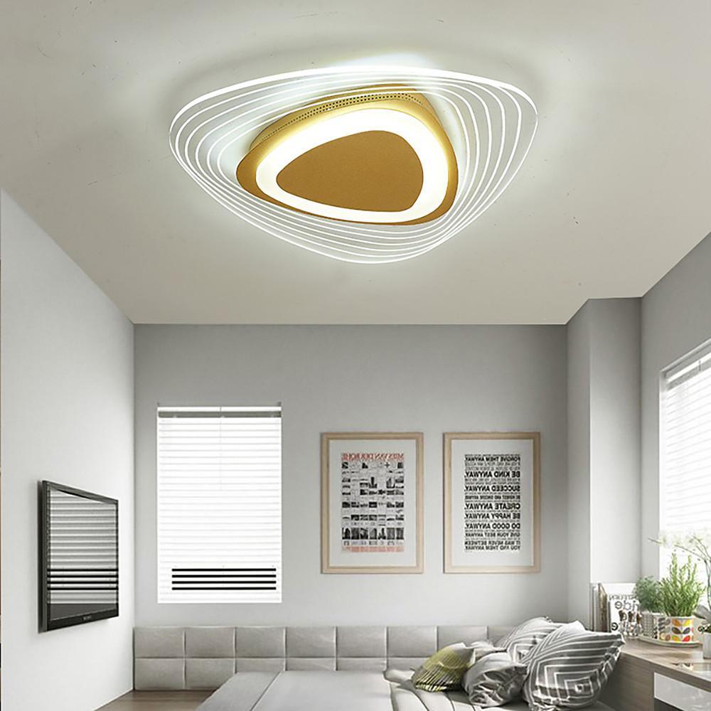 Geometric Triangle LED Ceiling Light in Gold Finish