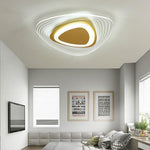 Geometric Triangle LED Ceiling Light in Gold Finish