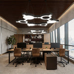 Aurelia Geometric LED Chandelier in Black Metal