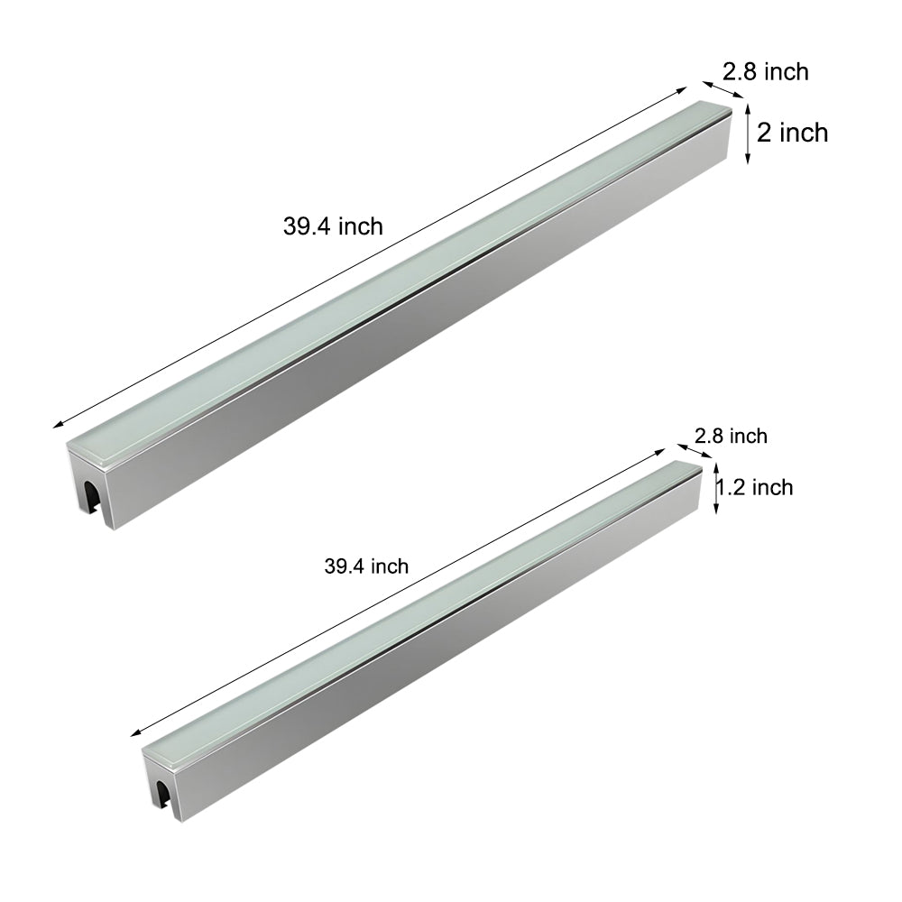 Linear LED Step Light in Stainless Steel and Glass, Minimalist Waterproof Outdoor Fixture