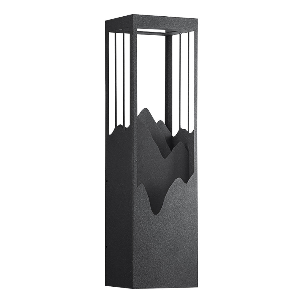 Mountain Scenery LED Wall Sconce – Waterproof Outdoor Lighting in Black