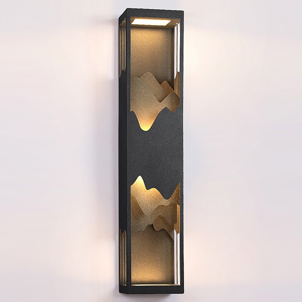 Mountain Scenery LED Wall Sconce – Waterproof Outdoor Lighting in Black