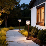 European LED Post Cap Light for Fence and Garden Paths, Matte Black Aluminum