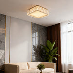 Luxury Crystal LED Flush Mount Ceiling Light in Chrome