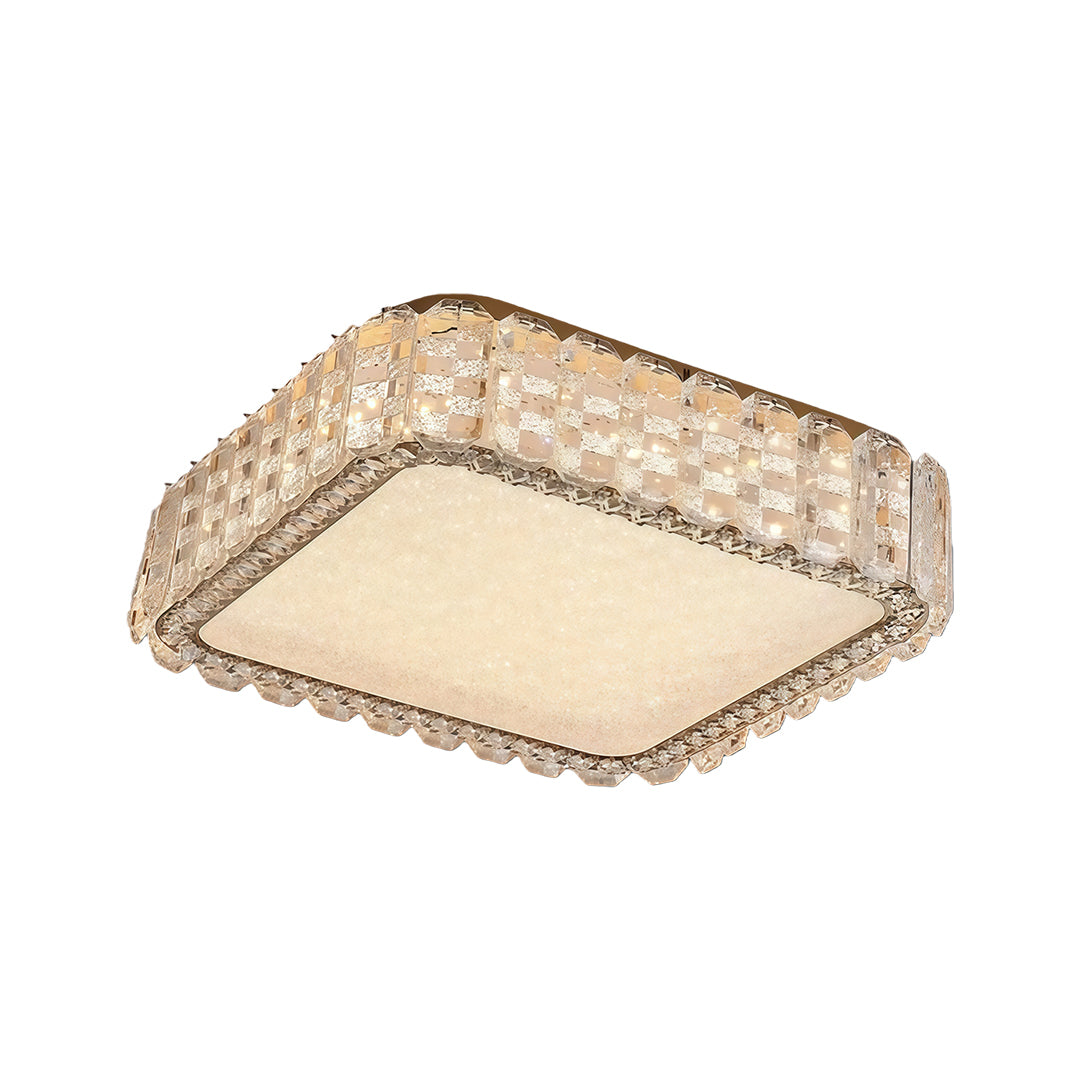 Luxury Crystal LED Flush Mount Ceiling Light in Chrome