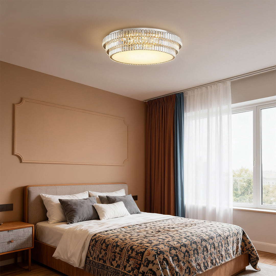 Aurelia Crystal Flush Mount Ceiling Light with Full Spectrum LED