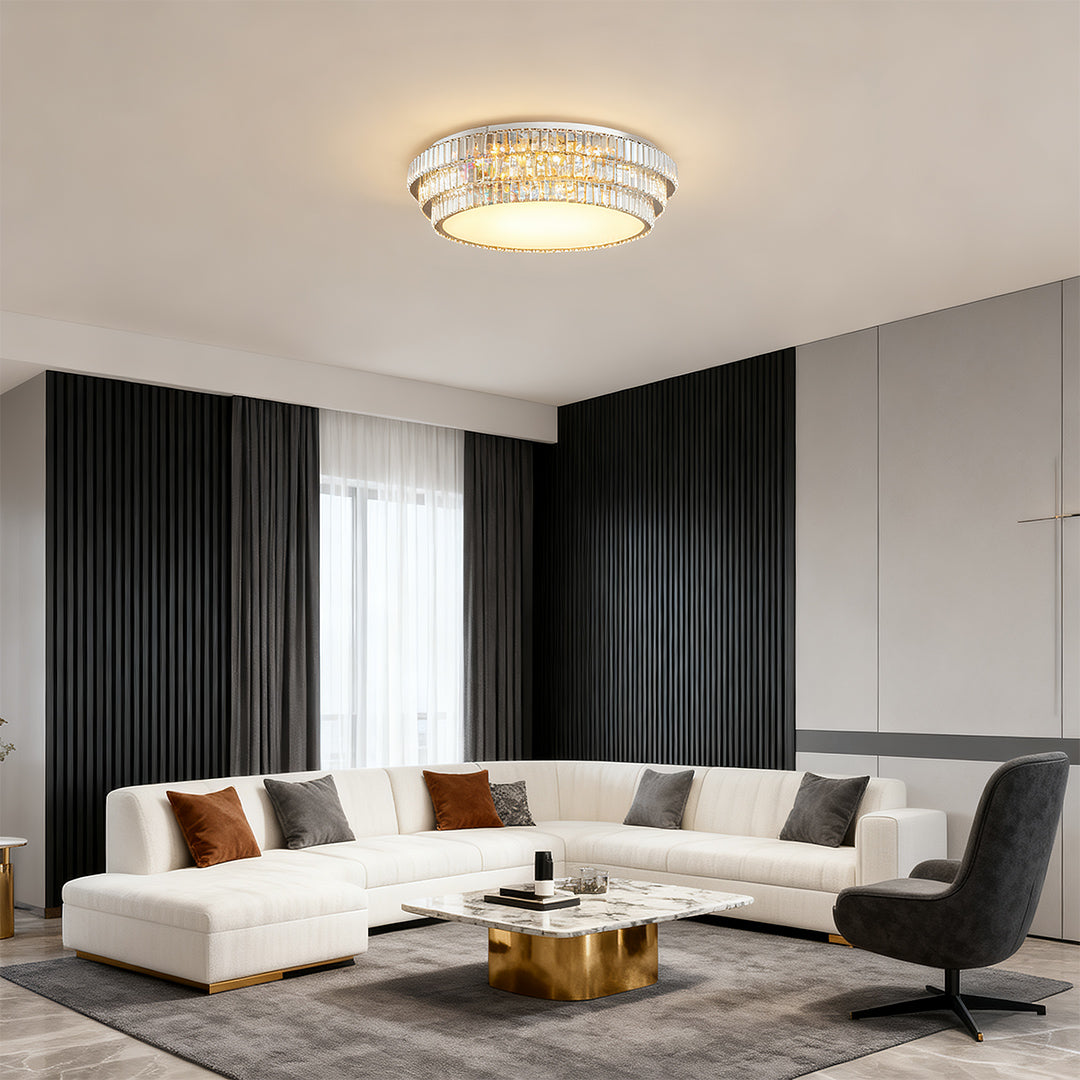 Aurelia Crystal Flush Mount Ceiling Light with Full Spectrum LED