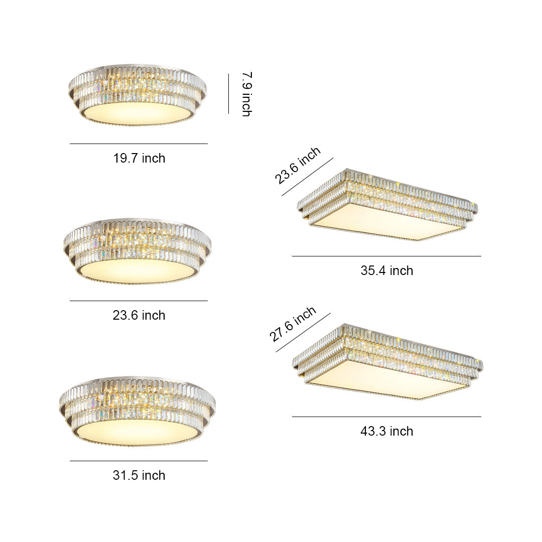 Aurelia Crystal Flush Mount Ceiling Light with Full Spectrum LED