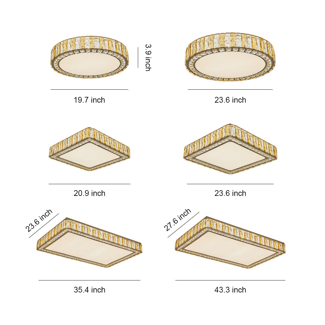 Lumière Cristal LED Flush Mount Ceiling Light in Chrome