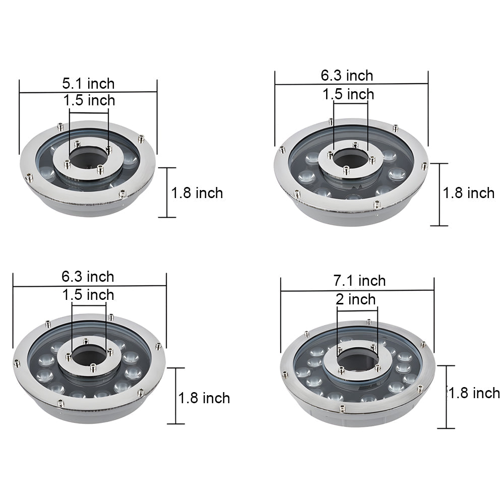Aurelia Submersible LED Fountain Light – IP68 Waterproof Aluminum Uplight
