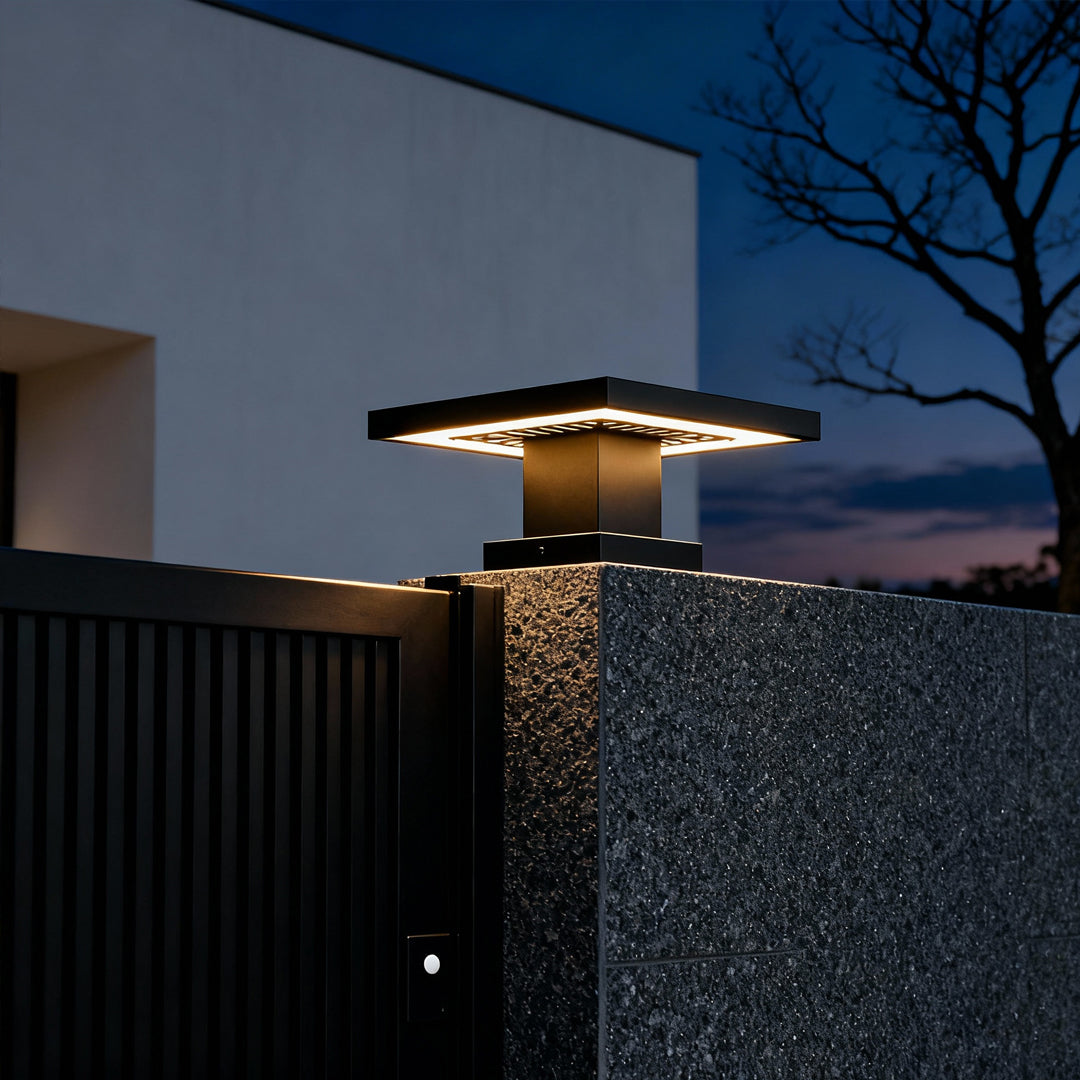 Modern LED Gate Pillar Light – Waterproof Aluminum Post Cap for Outdoor Fence