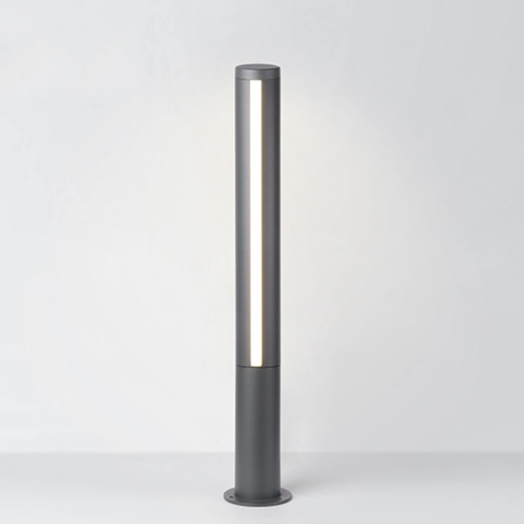 Modern Landscape Bollard Light with Warm LED Glow for Pathways and Courtyards