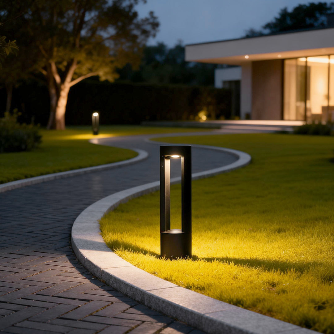 Cylindra LED Bollard Light – Modern Outdoor Landscape Fixture in Black