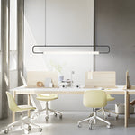 Skyline Linear LED Pendant Light in Black or Gold | Modern Minimalist Chandelier for Dining and Kitchen Island