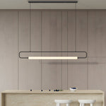 Skyline Linear LED Pendant Light in Black or Gold | Modern Minimalist Chandelier for Dining and Kitchen Island