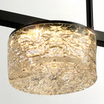 Linear LED Pendant Light in Black and Gold with Adjustable Height