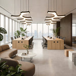 Asymmetrical LED Chandelier in Black Iron and Acrylic for Modern Interiors