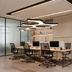 Asymmetrical LED Chandelier in Black Iron and Acrylic for Modern Interiors